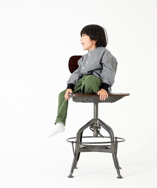 MAKE YOUR DAY(メイクユアデイ)の「バンドカラーシャツ■80~140cm(シャツ/ブラウス・キッズ・ピンク/ブラック/ベージュ/オフホワイト・100/110/90/120/80/140/130)」の16枚目の写真