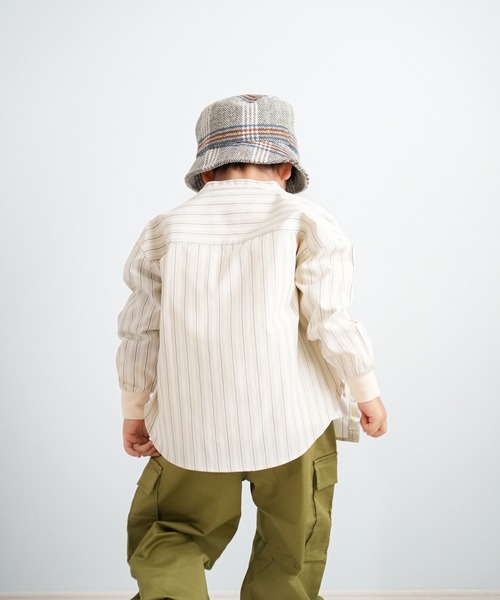 MAKE YOUR DAY(メイクユアデイ)の「バンドカラーシャツ■80~140cm(シャツ/ブラウス・キッズ・ピンク/ブラック/ベージュ/オフホワイト・100/110/90/120/80/140/130)」の8枚目の写真