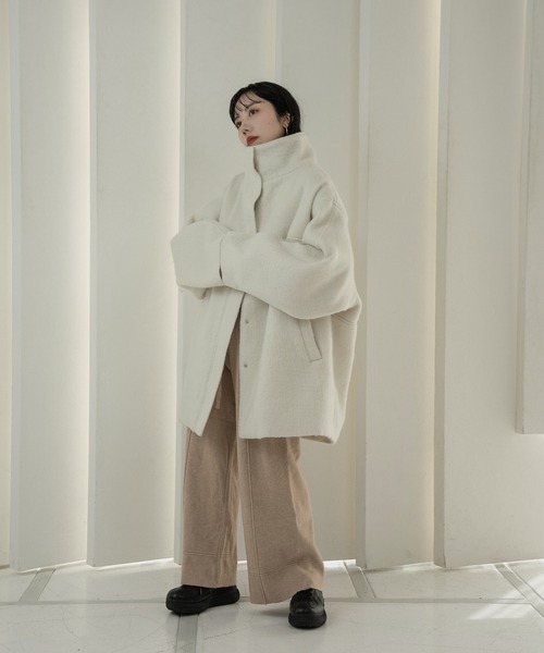 lawgy（ラウジー）の「shaggy stand neck loose coat / シャギー 