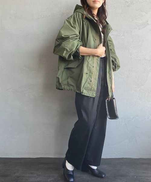 THE SHINZONE（ザ　シンゾーン）の「[THE SHINZONE/ザ シンゾーン] パークパーカー ミリタリーフードジャケット（ミリタリージャケット・レディース・カーキ・F）」の7枚目の写真