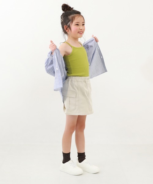 devirock（デビロック）の「リブキャミソール(140cm以上カップ付き)（キャミソール・キッズ・ブラック/オフホワイト/グリーン系6/パープル系7・110cm/100cm/120cm/130cm/140cm/150cm/160cm）」の14枚目の写真