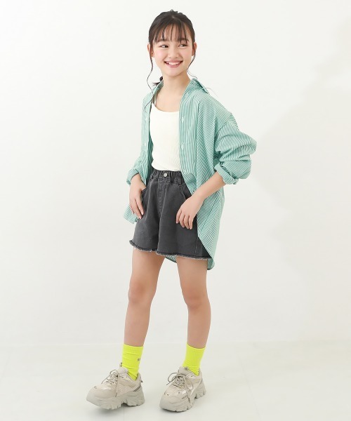 devirock（デビロック）の「リブキャミソール(140cm以上カップ付き)（キャミソール・キッズ・ブラック/オフホワイト/グリーン系6/パープル系7・110cm/100cm/120cm/130cm/140cm/150cm/160cm）」の18枚目の写真