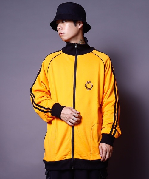 AFYF(エーエフワイエフ)の「AFYF TRACK JERZY/ビッグシルエット トラックジャケット(ブルゾン・メンズ・ブラック/ダークグリーン/ワインレッド/オレンジ・FREE)」の4枚目の写真