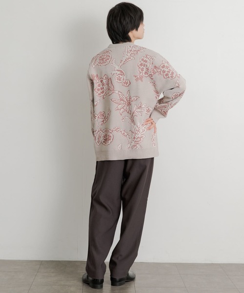 SENSE OF PLACE by URBAN RESEARCH（センスオブプレイスバイアーバンリサーチ）の「モールフラワークルーネックセーター（ニット/セーター・メンズ・ライトベージュ/ブラック/ブルー・LARGE/MEDIUM）」の11枚目の写真