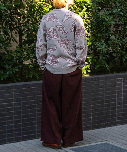 SENSE OF PLACE by URBAN RESEARCH（センスオブプレイスバイアーバンリサーチ）の「モールフラワークルーネックセーター（ニット/セーター・メンズ・ライトベージュ/ブラック/ブルー・LARGE/MEDIUM）」の18枚目の写真