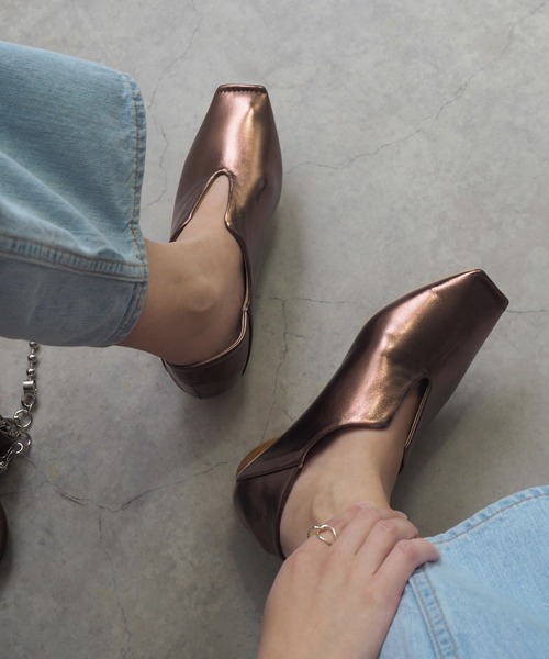minia（ミニア）の「ウッドヒールメタリックバブーシュ（パンプス・レディース・ブラック/シルバー/ゴールド/ブロンズ・LL/S/M/L）」の13枚目の写真