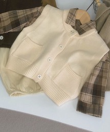 aimoha | 【aimoha-KIDS-】子供服　パッチポケット付きニットベスト(ベスト)