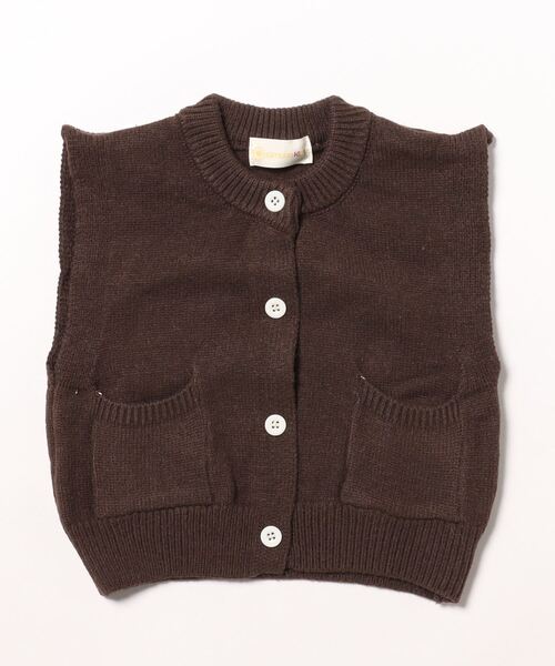 aimoha（アイモハ）の「【aimoha-KIDS-】子供服　パッチポケット付きニットベスト（ベスト・キッズ・チョコ/オフホワイト・90/100/110/120/130）」の3枚目の写真