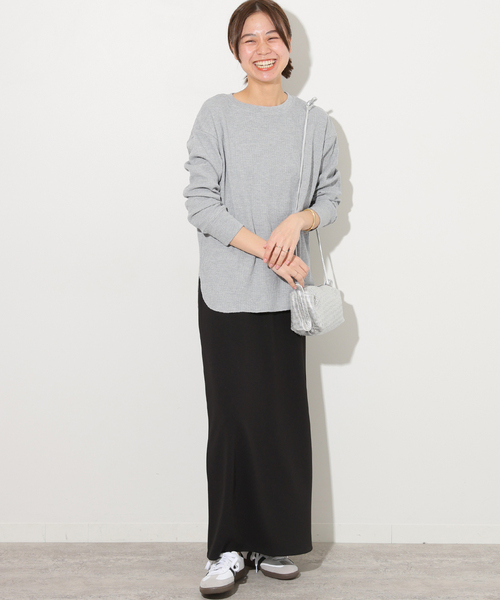 JOURNAL STANDARD relume（ジャーナルスタンダード　レリューム）の「《追加6》TCワッフルロングスリーブTシャツ（Tシャツ/カットソー・レディース・ストーン/ライトブルー/ライトグレー/ホワイト/ピンク・FREE）」の6枚目の写真