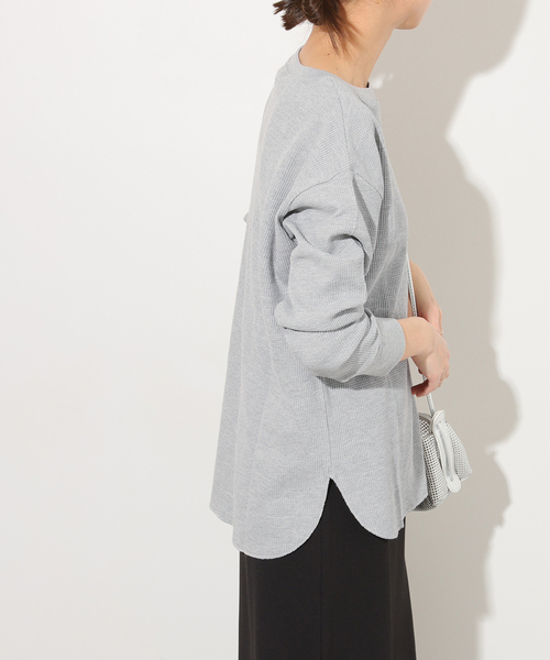 JOURNAL STANDARD relume（ジャーナルスタンダード　レリューム）の「《追加6》TCワッフルロングスリーブTシャツ（Tシャツ/カットソー・レディース・ストーン/ライトブルー/ライトグレー/ホワイト/ピンク・FREE）」の10枚目の写真