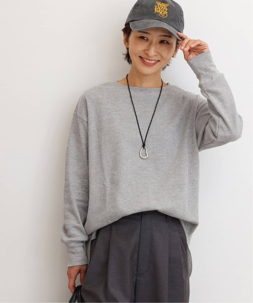JOURNAL STANDARD relume（ジャーナルスタンダード　レリューム）の「《追加6》TCワッフルロングスリーブTシャツ（Tシャツ/カットソー・レディース・ストーン/ライトブルー/ライトグレー/ホワイト/ピンク・FREE）」の18枚目の写真