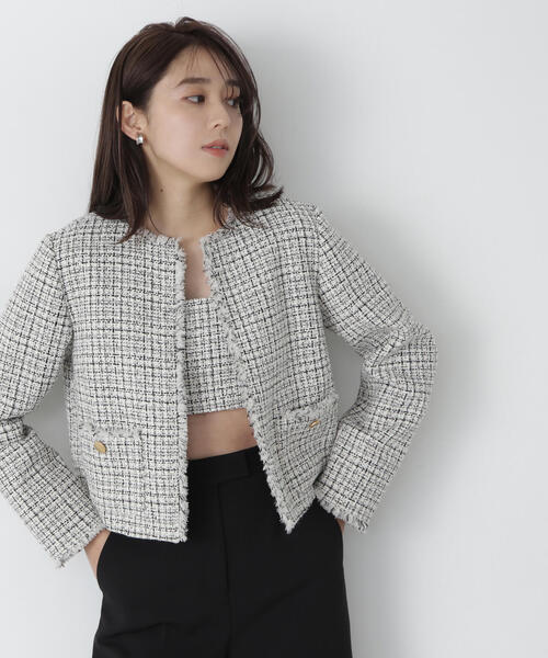 NATURAL BEAUTY BASIC(ナチュラルビューティーベーシック)の「◇ツイード SETUP ジャケット(ノーカラージャケット・レディース・ホワイト系その他/ブラック系その他・MEDIUM/SMALL)」の15枚目の写真