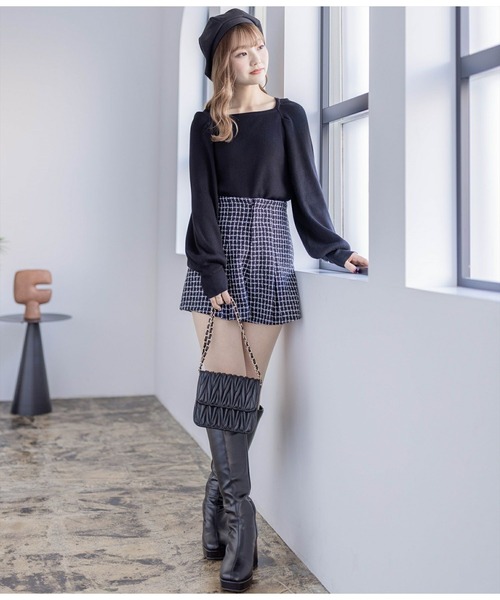 clear（クリア）の「チェック柄タックハイウエストショートパンツ［ショート丈 上品 大人 フェミニン］≪再入荷≫（その他パンツ・レディース・アイボリー/ブラック・S/M）」の17枚目の写真