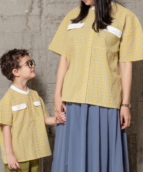 RAGMART（ラグマート）の「バンドカラーシャツ（Tシャツ/カットソー・キッズ・チェック/ストライプ/オフホワイト・110cm/120cm/130cm/100cm）」の9枚目の写真