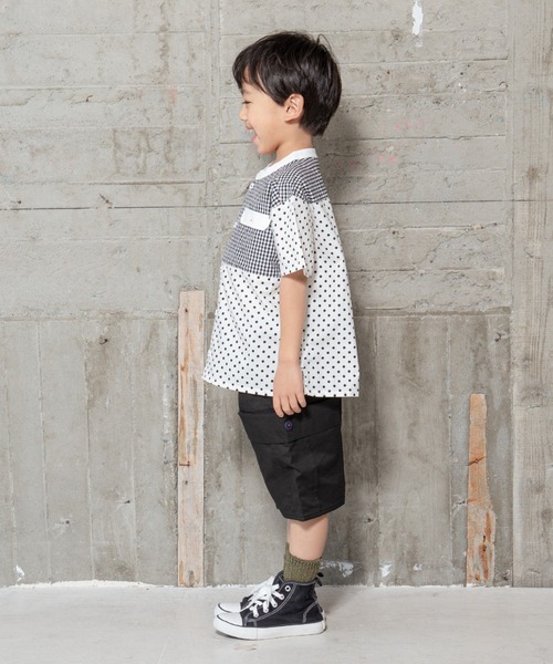 RAGMART（ラグマート）の「バンドカラーシャツ（Tシャツ/カットソー・キッズ・チェック/ストライプ/オフホワイト・110cm/120cm/130cm/100cm）」の12枚目の写真