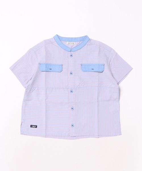 RAGMART（ラグマート）の「バンドカラーシャツ（Tシャツ/カットソー・キッズ・チェック/ストライプ/オフホワイト・110cm/120cm/130cm/100cm）」の5枚目の写真