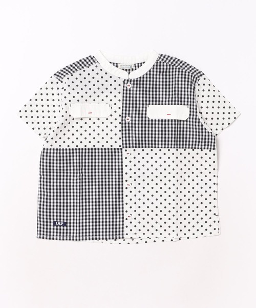 RAGMART（ラグマート）の「バンドカラーシャツ（Tシャツ/カットソー・キッズ・チェック/ストライプ/オフホワイト・110cm/120cm/130cm/100cm）」の4枚目の写真