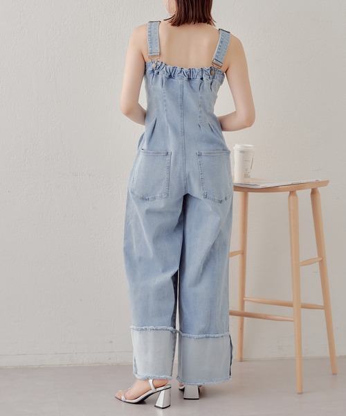 Chico（チコ）の「【2024SS】折り返しデニムオーバーオール