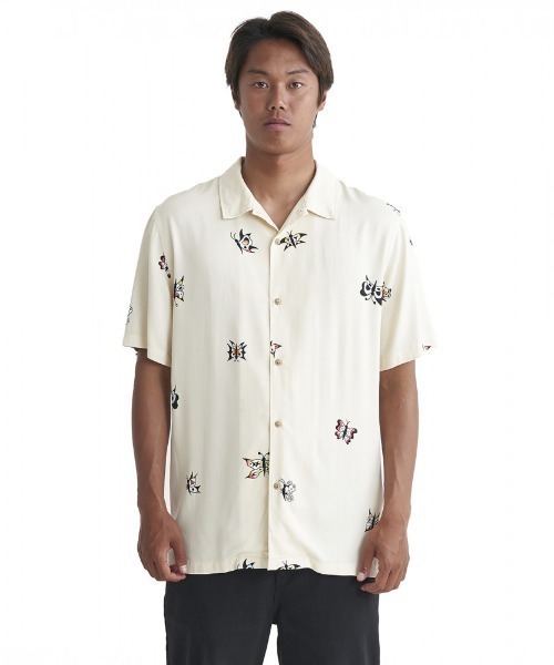 Quiksilver(クイックシルバー)の「POOL PARTY CASUAL SS/クイックシルバー半袖総柄シャツ(シャツ/ブラウス・メンズ・ブラック/ブルー/ブルー系その他/ベージュ・X-LARGE/SMALL/MEDIUM/LARGE)」の8枚目の写真