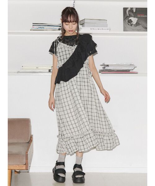 merry jenny（メリージェニー）の「フリルフリルサッシュ（付け襟・レディース・オフホワイト/ブラック/その他1・FREE）」の4枚目の写真