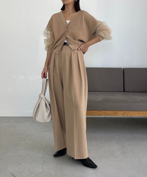 CAPRICIEUX LE'MAGE（カプリシューレマージュ）の「袖シアーカーディガン（カーディガン/ボレロ・レディース・ブラック/オフホワイト/ベージュ・FREE）」の10枚目の写真