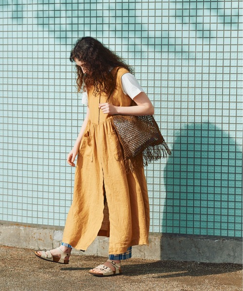 PAR ICI（パーリッシィ）の「リネン製品染め ノースリーブワンピース