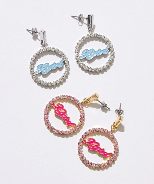 X-girl(エックスガール)の「RHINESTONE CHARM EARRINGS(ピアス(両耳用)・レディース・シルバー/ゴールド・ONE SIZE)」の3枚目の写真