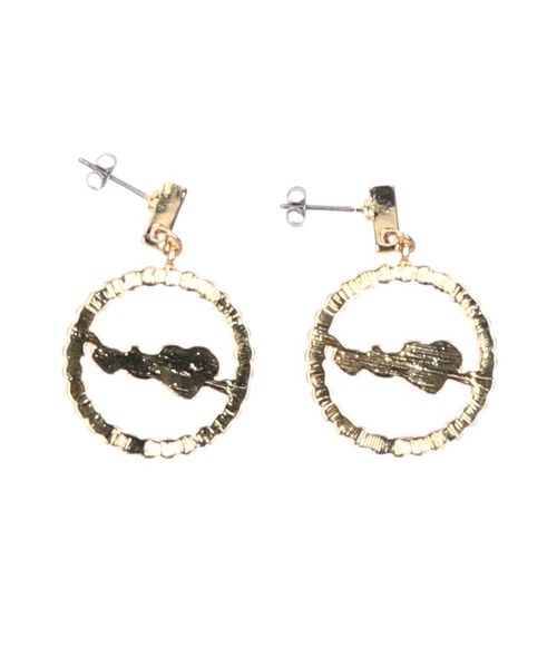 X-girl(エックスガール)の「RHINESTONE CHARM EARRINGS(ピアス(両耳用)・レディース・シルバー/ゴールド・ONE SIZE)」の4枚目の写真