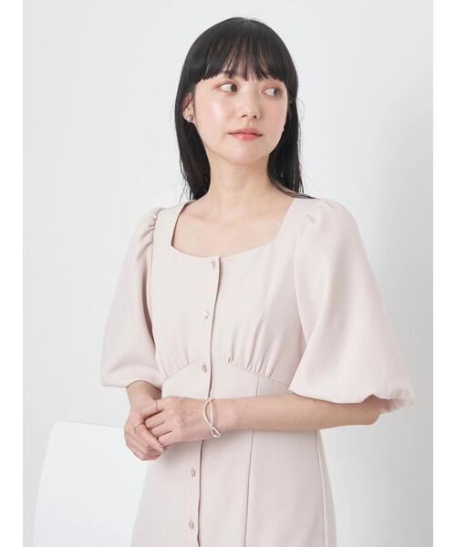 earth music&ecology（アースミュージックアンドエコロジー）の「フロントボタン裾フレアワンピース（ワンピース・レディース・ベージュ/ライトグリーン・M/S）」の7枚目の写真