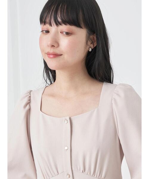 earth music&ecology（アースミュージックアンドエコロジー）の「フロントボタン裾フレアワンピース（ワンピース・レディース・ベージュ/ライトグリーン・M/S）」の11枚目の写真