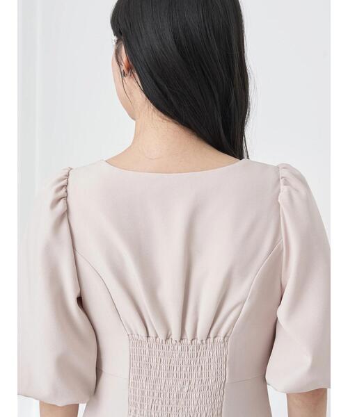 earth music&ecology（アースミュージックアンドエコロジー）の「フロントボタン裾フレアワンピース（ワンピース・レディース・ベージュ/ライトグリーン・M/S）」の12枚目の写真