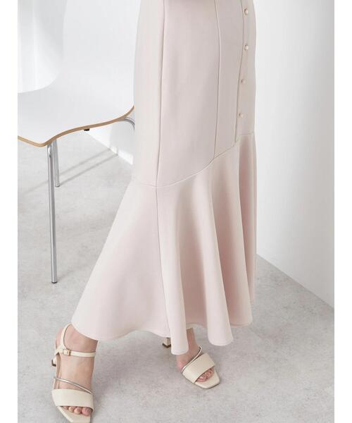 earth music&ecology（アースミュージックアンドエコロジー）の「フロントボタン裾フレアワンピース（ワンピース・レディース・ベージュ/ライトグリーン・M/S）」の14枚目の写真