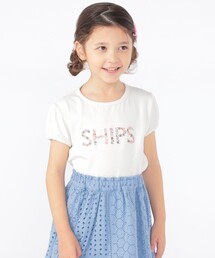 SHIPS(�V�b�v�X)��SHIPS KIDS:100�`130cm / �K�[���[ �h�J ���S TEE(T�V���c/�J�b�g�\�[)