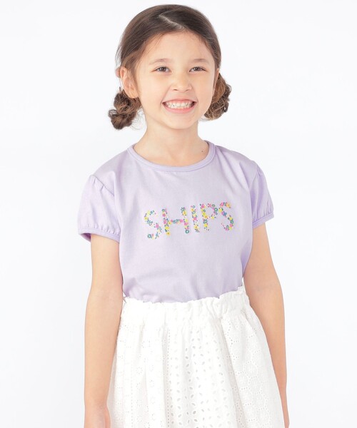 SHIPS(シップス)の「SHIPS KIDS:100~130cm / ガーリー 刺繍 ロゴ TEE(Tシャツ/カットソー・キッズ・オフホワイト/ダークラベンダー・100/110/120/130)」の11枚目の写真