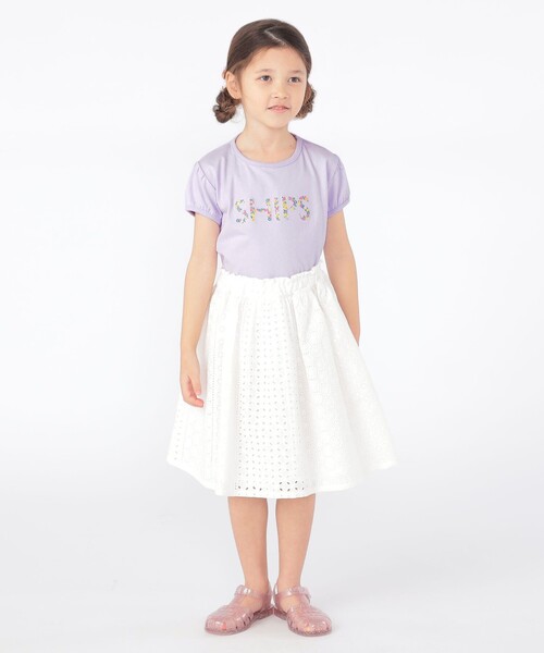 SHIPS(シップス)の「SHIPS KIDS:100~130cm / ガーリー 刺繍 ロゴ TEE(Tシャツ/カットソー・キッズ・オフホワイト/ダークラベンダー・100/110/120/130)」の13枚目の写真