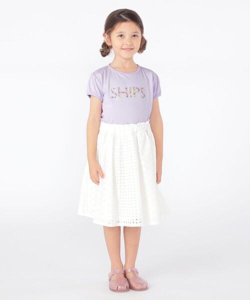 SHIPS(シップス)の「SHIPS KIDS:100~130cm / ガーリー 刺繍 ロゴ TEE(Tシャツ/カットソー・キッズ・オフホワイト/ダークラベンダー・100/110/120/130)」の14枚目の写真