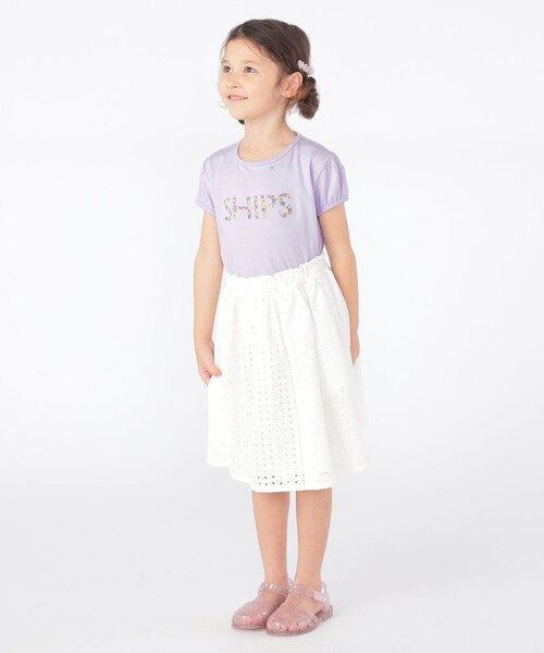SHIPS(シップス)の「SHIPS KIDS:100~130cm / ガーリー 刺繍 ロゴ TEE(Tシャツ/カットソー・キッズ・オフホワイト/ダークラベンダー・100/110/120/130)」の15枚目の写真