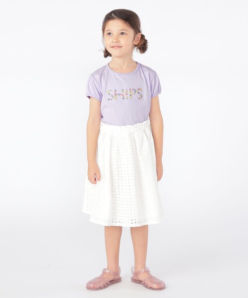 SHIPS(シップス)の「SHIPS KIDS:100~130cm / ガーリー 刺繍 ロゴ TEE(Tシャツ/カットソー・キッズ・オフホワイト/ダークラベンダー・100/110/120/130)」の16枚目の写真