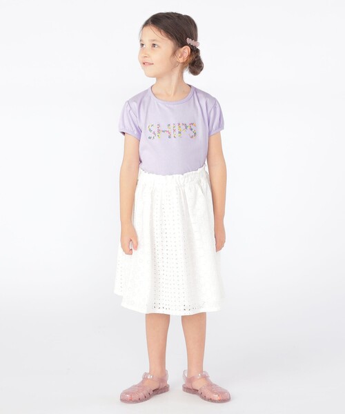 SHIPS(シップス)の「SHIPS KIDS:100~130cm / ガーリー 刺繍 ロゴ TEE(Tシャツ/カットソー・キッズ・オフホワイト/ダークラベンダー・100/110/120/130)」の17枚目の写真