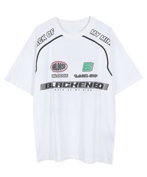 オーバーサイズ レーシングプリントTシャツ ブロークコア