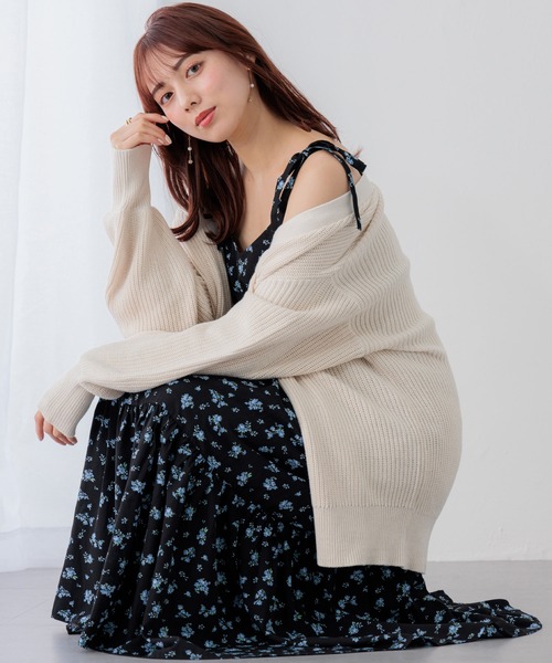 新品 ♡ 長袖 花柄 ティアード ワンピース リボン ドレス パーティー M 肩リボン花柄ティアードワンピース｜INGNI(イング) 公式通販