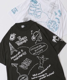 SITRY（シトリー）の「All Graffiti Illustration Print T-shirt/落書き イラスト 総柄プリント 半袖Tシャツ（Tシャツ/カットソー・メンズ）」