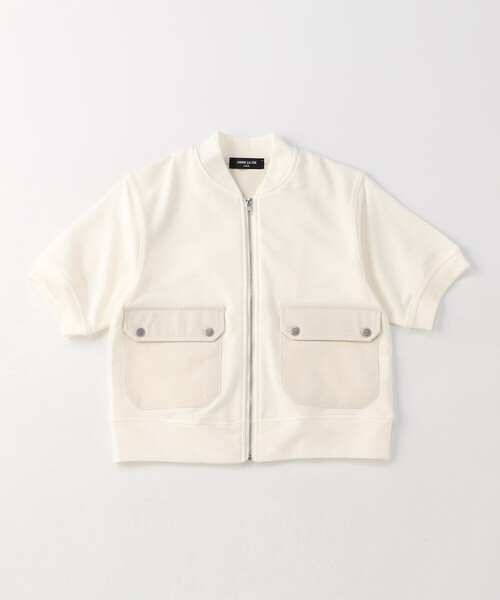 COMME CA ISM(コムサイズム)の「半袖ブルゾン(ブルゾン・キッズ・ブラック/オフホワイト・100cm/110cm/120cm/130cm/140cm/150cm)」の3枚目の写真