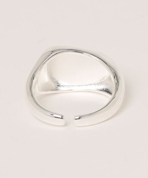 Burner（バーナー）の「【OKUOKU　0909】テクスチャー リング アシンメトリー yan-ring-00391 N（リング・メンズ・シルバー・FREE）」の2枚目の写真