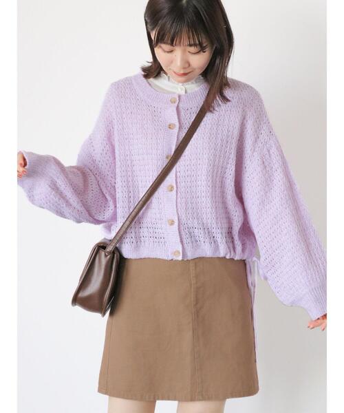 ehka sopo（エヘカソポ）の「裾ドロストカーディガン（カーディガン/ボレロ・レディース・キナリ/サックスブルー/グレー/ミント/ラベンダー・F）」の5枚目の写真