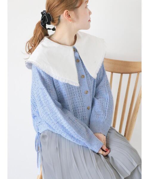 ehka sopo（エヘカソポ）の「裾ドロストカーディガン（カーディガン/ボレロ・レディース・キナリ/サックスブルー/グレー/ミント/ラベンダー・F）」の14枚目の写真