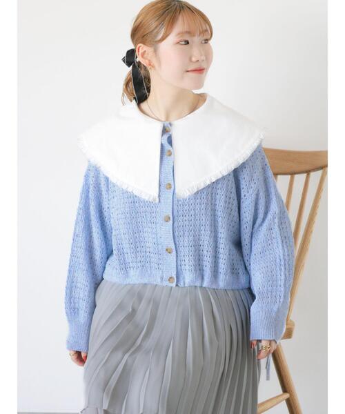 ehka sopo（エヘカソポ）の「裾ドロストカーディガン（カーディガン/ボレロ・レディース・キナリ/サックスブルー/グレー/ミント/ラベンダー・F）」の11枚目の写真