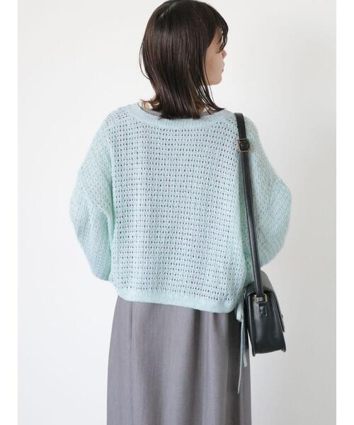 ehka sopo（エヘカソポ）の「裾ドロストカーディガン（カーディガン/ボレロ・レディース・キナリ/サックスブルー/グレー/ミント/ラベンダー・F）」の7枚目の写真