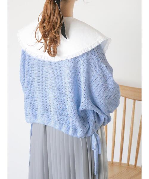 ehka sopo（エヘカソポ）の「裾ドロストカーディガン（カーディガン/ボレロ・レディース・キナリ/サックスブルー/グレー/ミント/ラベンダー・F）」の19枚目の写真