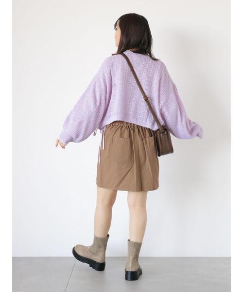 ehka sopo（エヘカソポ）の「裾ドロストカーディガン（カーディガン/ボレロ・レディース・キナリ/サックスブルー/グレー/ミント/ラベンダー・F）」の16枚目の写真